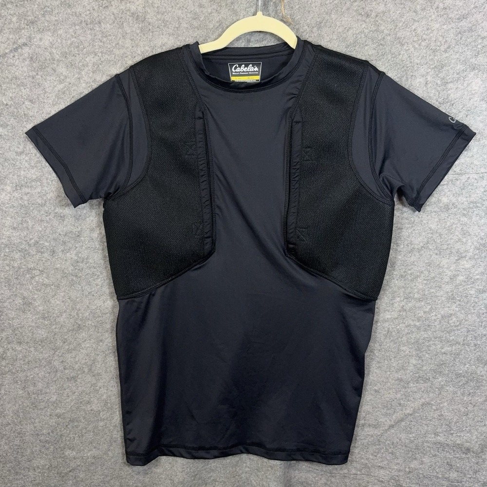 Cabelas Concealed Carry Holster Jersey Shirt Men Sz L Black Lightweight Tactical